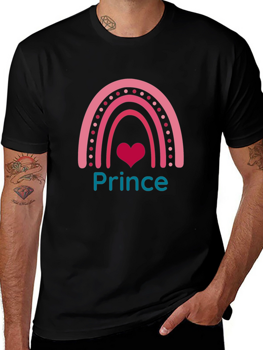 Prince Rainbow Graphic Tee - Trendy Cute Black T-Shirt