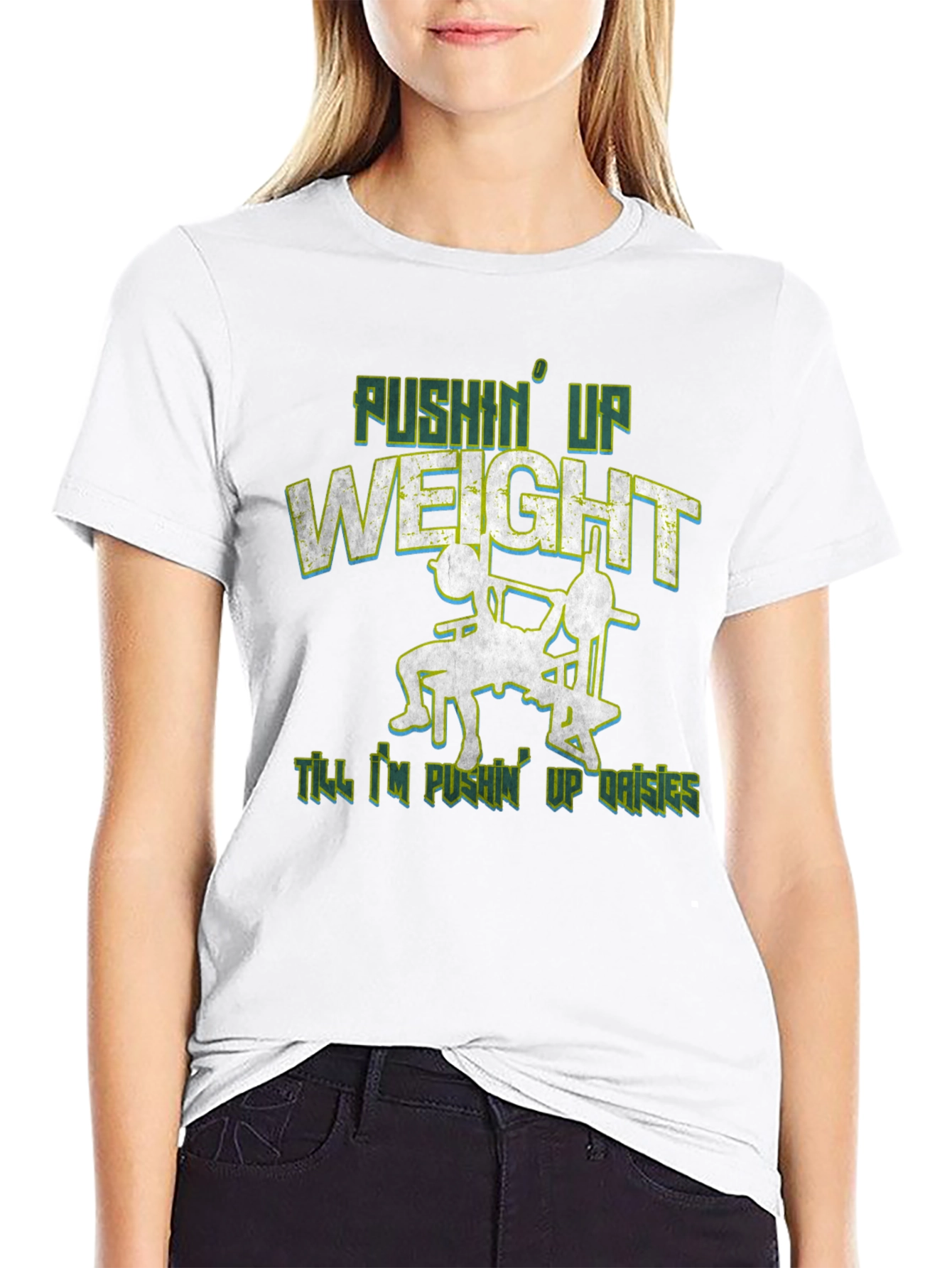 Pushin Up Weight Black Graphic Tee