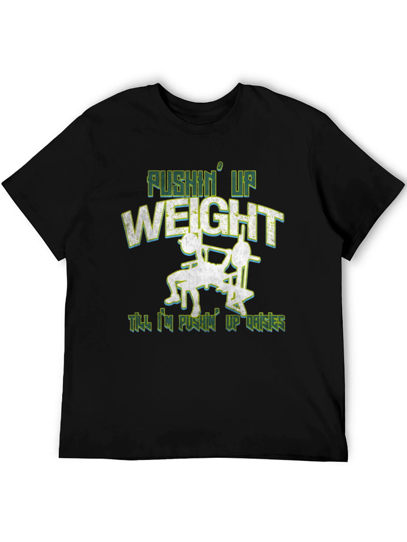 Pushin Up Weight Black Graphic Tee
