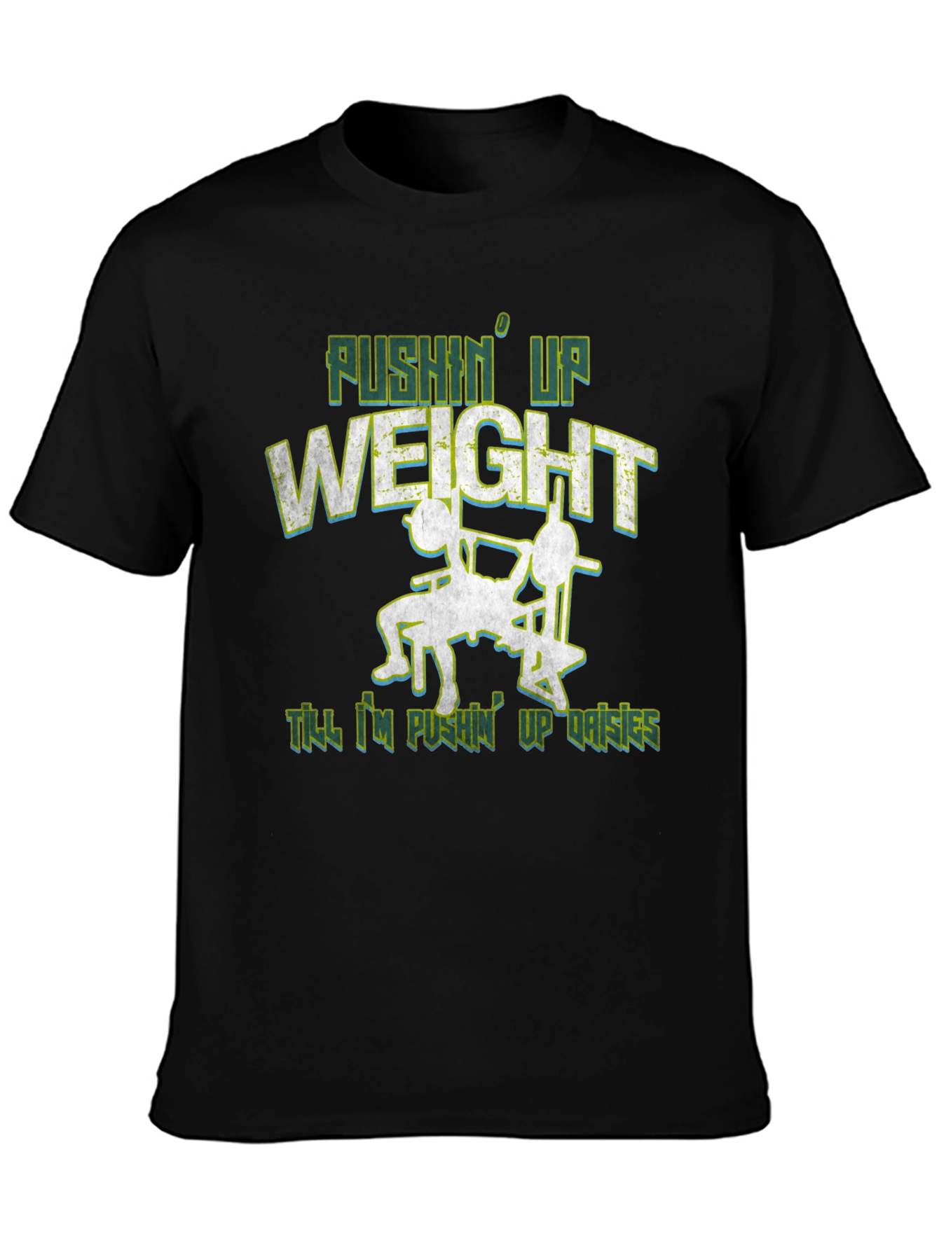 Pushin Up Weight Black Graphic Tee