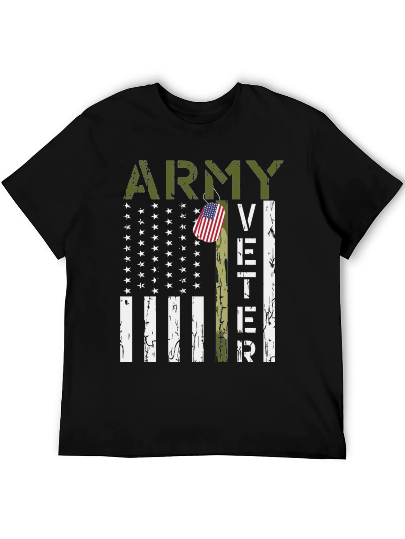 Army Veteran T-Shirt - Patriotic American Flag Design
