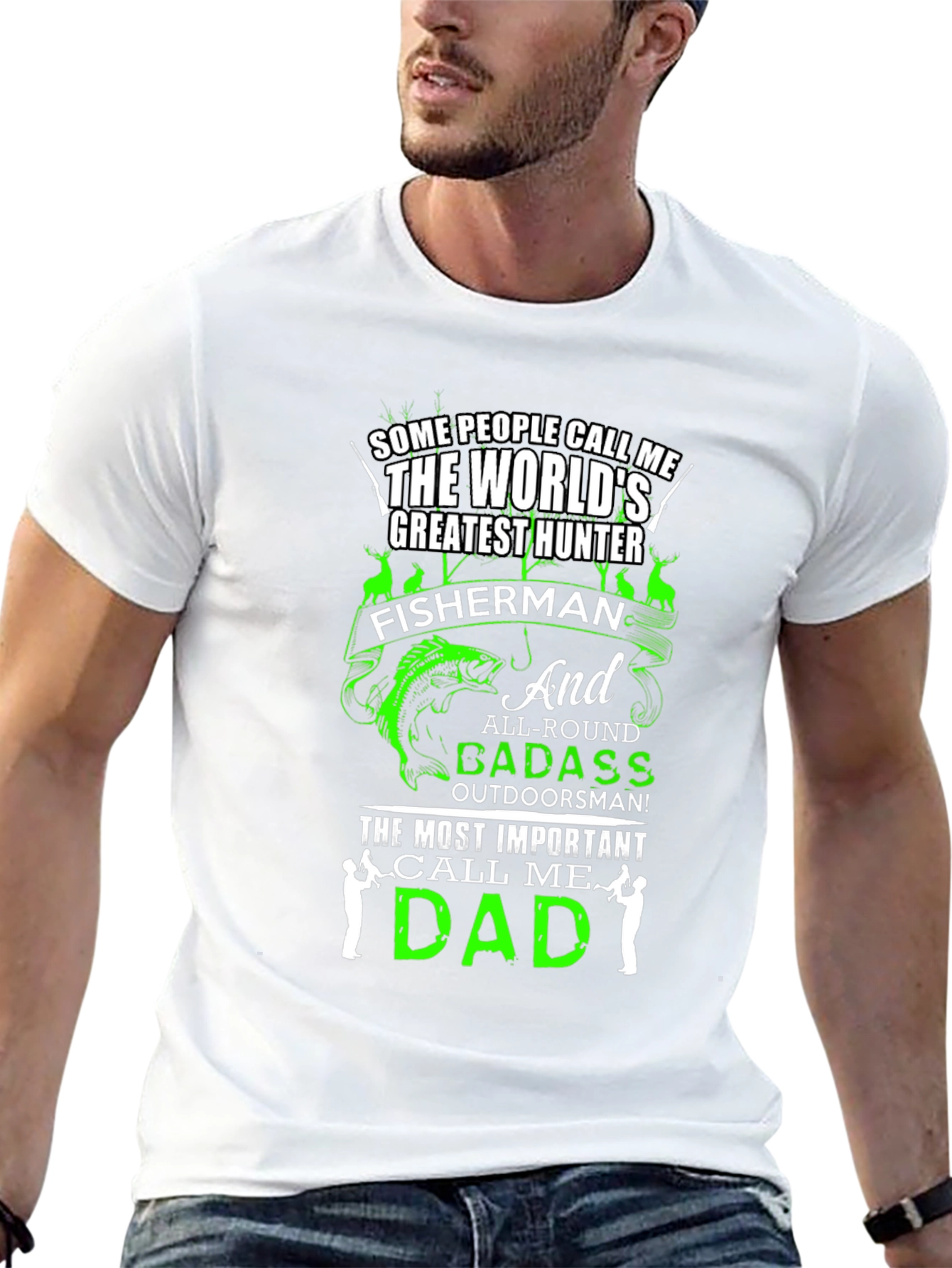 Dad Hunter Fisherman T-Shirt - Worlds Greatest